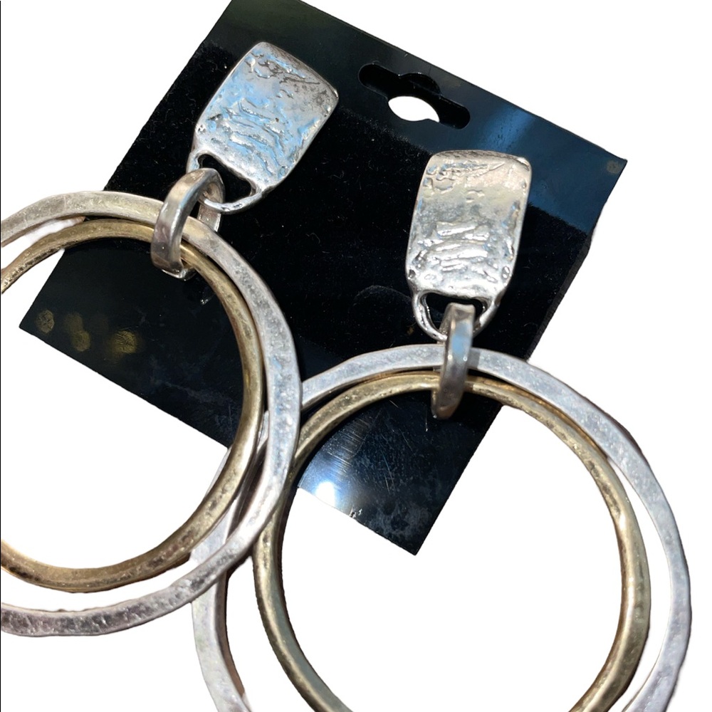 Gold & Silver Medium Size Hoops View 2